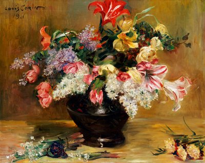 アマリリス、ライラック、チューリップ、1911 作： Lovis Corinth