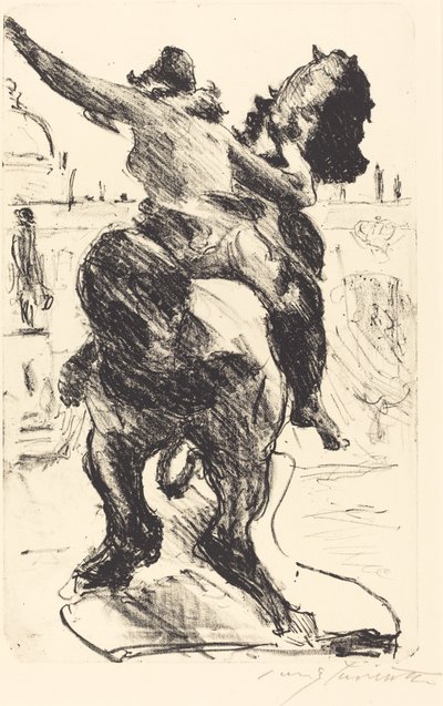 旧博物館の階段の上にあるアマゾンの像 アマゾンの像... 1916年 作： Lovis Corinth