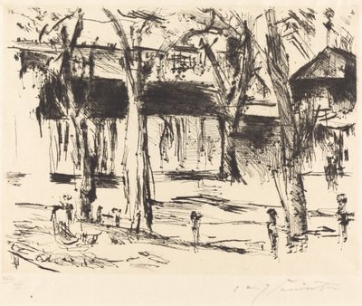 ティーアガルテン駅 (中庭のある木々) 作： Lovis Corinth