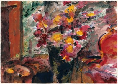 テーブルの上の花瓶。 1922 作： Lovis Corinth