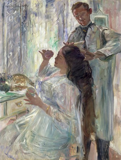 シャーロットコリント、ドレッシングテーブルで1911 作： Lovis Corinth