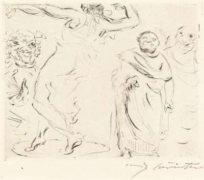 トリマルキオのガストマール: pl. XI トリマルキオの宴会: pl. XI、1919 年。 作： Lovis Corinth