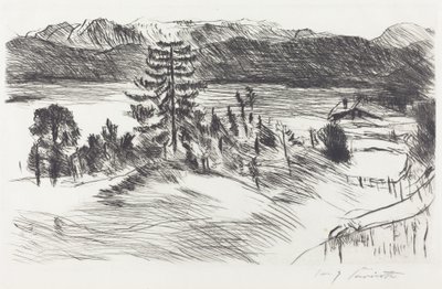 大きなヴァルヘンゼーランドシャフト 大きなヴァルヘンゼーの風景、1923年。 作： Lovis Corinth