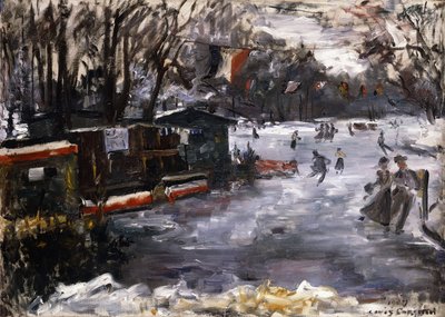 ベルリンのティーアガルテンにあるスケートリンク。ベルリンティーアガルテンのアイスリンク、1909年 作： Lovis Corinth