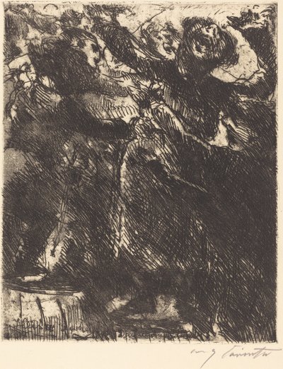 オマキザルの説教—「彼は女の子と走り回るのが好き」) 作： Lovis Corinth
