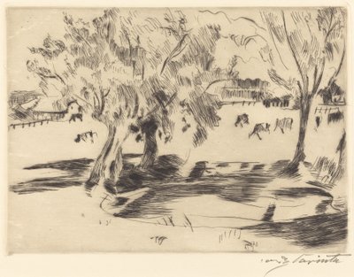 牛のいる風景 作： Lovis Corinth