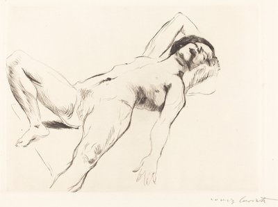 リクライニング女性ヌード I 作： Lovis Corinth