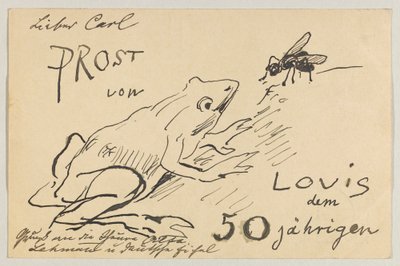 Lovis Corinth から Carl Strathmann へ: はがき、1908 年 8 月 12 日の消印 作： Lovis Corinth