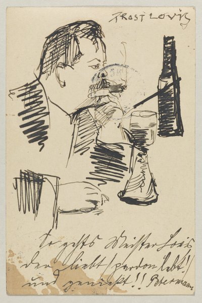 Lovis Corinth から Carl Strathmann へ: はがき、1903 年 4 月 20 日の消印 作： Lovis Corinth