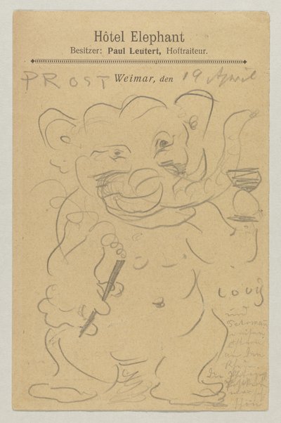 Lovis Corinth から Carl Strathmann へ: はがき、1905 年 4 月 20 日の消印 作： Lovis Corinth