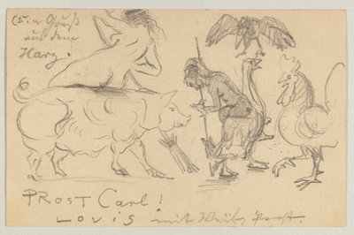Lovis Corinth から Carl Strathmann へ: はがき、1905 年 7 月 21 日消印 作： Lovis Corinth