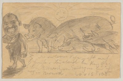 Lovis Corinth から Carl Strathmann へ: はがき、1899 年 8 月 25 日の消印 作： Lovis Corinth