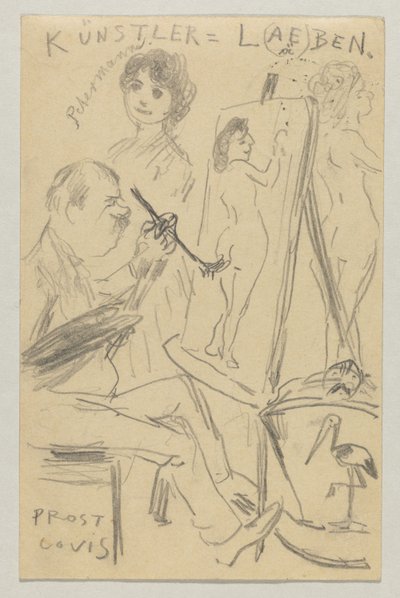 ロヴィス・コリントからカール・ストラスマンへ: はがき、1904 年 6 月 25 日消印 作： Lovis Corinth