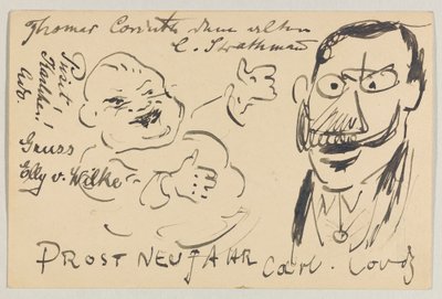 ロヴィス・コリントからカール・ストラスマンへ: はがき、1904 年 12 月 27 日消印 作： Lovis Corinth