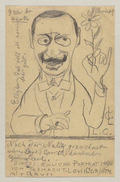 Lovis Corinth から Miss Elly Franke へ: はがき、1897 年 8 月 28 日の消印 作： Lovis Corinth