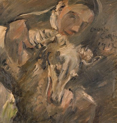 1917年、シベリアグレイハウンドを飼ったマックスマインナー 作： Lovis Corinth