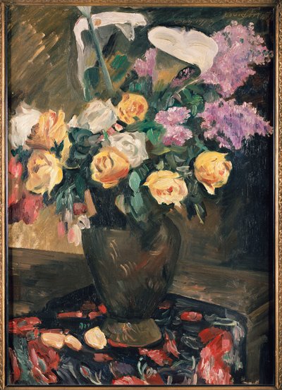 バラ、ライラックとユリ、1913 作： Lovis Corinth
