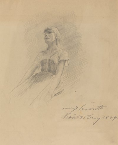 座っている若い女性 [直腸] 作： Lovis Corinth