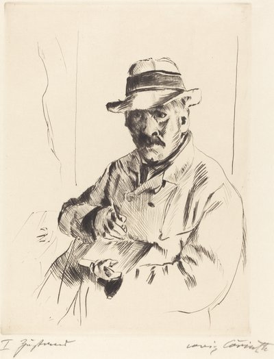 麦わら帽子の自画像 作： Lovis Corinth