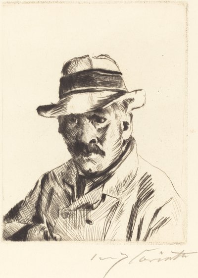 麦わら帽子の自画像 作： Lovis Corinth