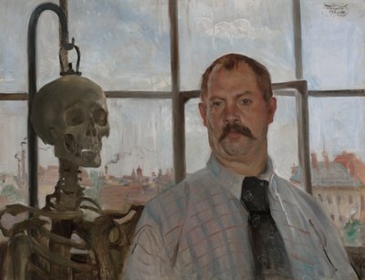 骸骨のある自画像 作： Lovis Corinth