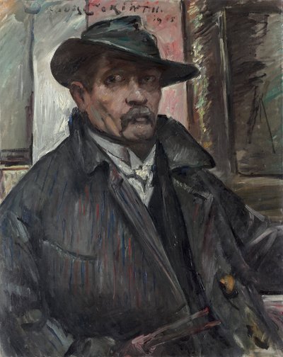 帽子とコートを着た自画像 作： Lovis Corinth
