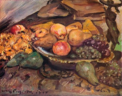 20世紀の果物のある静物 作： Lovis Corinth