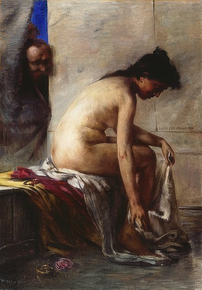 お風呂のスザンナ。 1890 作： Lovis Corinth