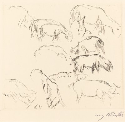 様々な動物研究 動物研究、1917年。 作： Lovis Corinth