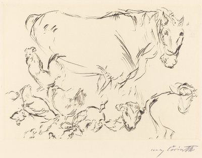 様々な動物研究 動物研究、1917年。 作： Lovis Corinth