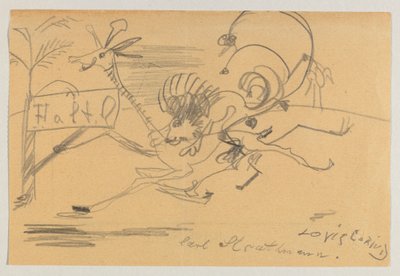 コリントからストラスマンへの印刷された紙への描画 作： Lovis Corinth