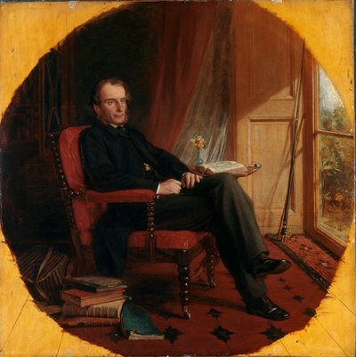 イギリスの作家チャールズ・キングスレー（1819-1875）の肖像 ローエス・カトー・ディッキンソン（1819-1908）の絵画 1862年 ロンドン、ナショナル・ポートレート・ギャラリー 作： Lowes Cato Dickinson
