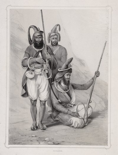 Akalees」、インドの戦士たち（1844年 作： Lowes Dickinson