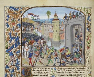 1346 年のカーンの戦い、1470 ～ 1475 年頃。 作： Loyset Liedet