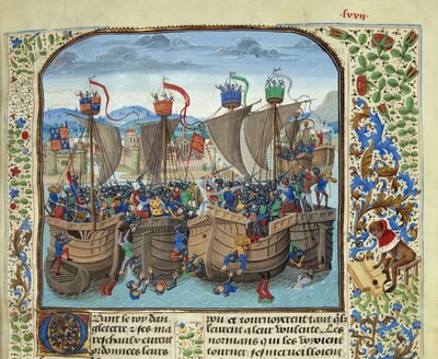 1340 年 6 月 24 日のスロイスの戦い、1470 年から 1475 年頃。 作： Loyset Liedet