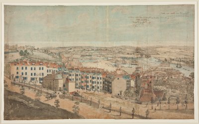 西から見たクリフトンのグランビー・ヒルの眺め」のための準備スケッチ（水彩・紙） 作： Lt.Col.William Booth