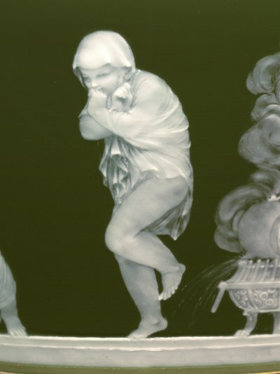 一対の花瓶「Les alteres y les frileux」のディテール 作： Ltd Mintons
