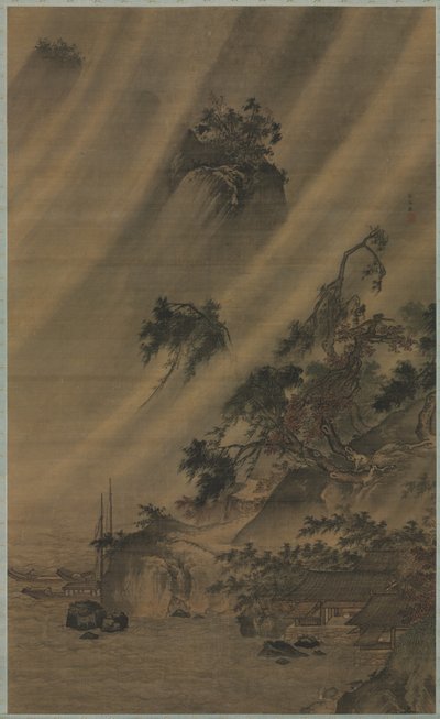 暴風雨のリバー ビレッジ 作： Lu Wenying