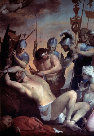 聖バルテルミーの殉教。リュバン・ボーギン（1612-1663）による絵画 作： Lubin Baugin