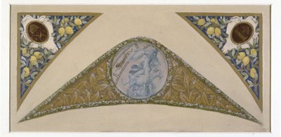 パリ市庁舎の階段「フェット」のスケッチ：カプリコルヌ、1888年から1898年の間（油彩） 作： Luc Oliver Merson