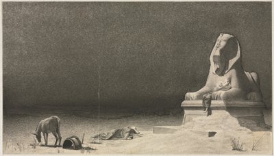 残りのエジプトへの飛行の直訳、スフィンクスのスケッチ[]対、c。 1879-80。 作： Luc Olivier Merson