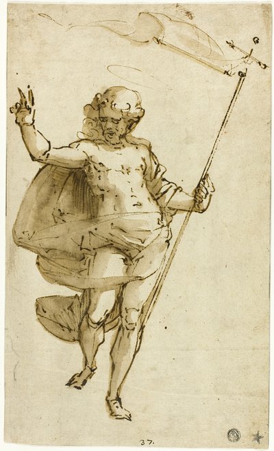 復活したキリスト 作： Luca Cambiaso