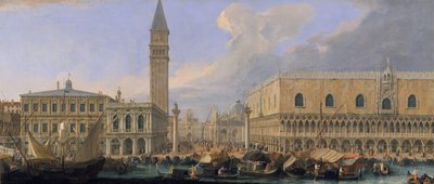ベニスのモロ、サンマルコ教会から。 1709。 作： Luca Carlevarijs