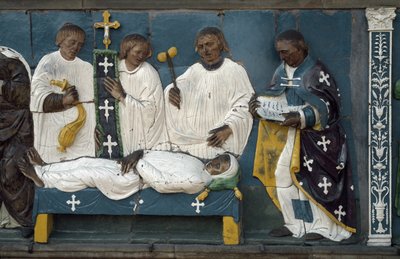 死者の埋葬、詳細、1526-28 作： Luca Della Robbia