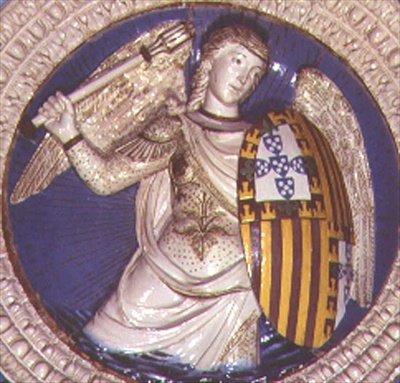 ポルトガルの枢機卿の墓から出土した円形の「不屈の精神 作： Luca Della Robbia