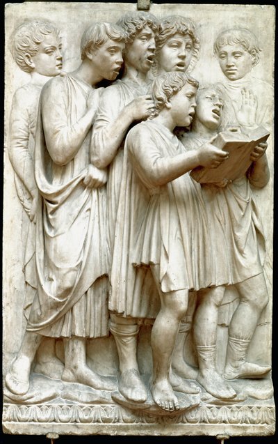 大理石のレリーフ（高さ348cm）、ルカ・デッラ・ロッビア（c.1400-1482）作。 作： Luca Della Robbia