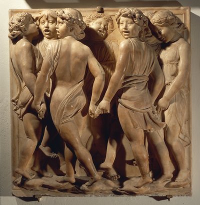 Laudate Eum in choro (Salmo 150, Laudate Dominum), 輪になって歌い踊る少年たちのパネル 作： Luca Della Robbia