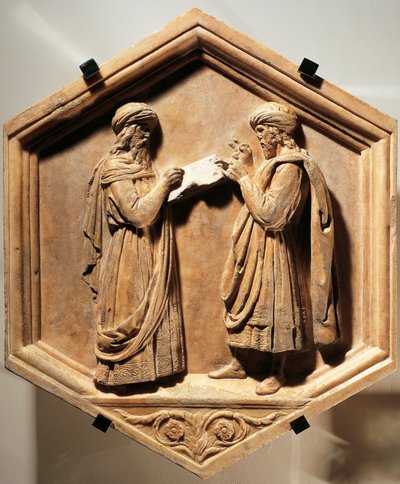 ピタゴラスとユークリッド 作： Luca Della Robbia