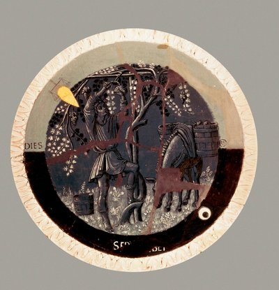 9月：収穫、ルカ・デッラ・ロッビアのテラコッタ 作： Luca Della Robbia