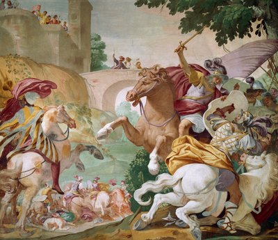ルカ・フェラーリ（1605-1654）による一連のフレスコ画の一部「アンテノールの生涯」（イタリア、ヴェネト州バッタリア・テルメ、ヴィラ・セルヴァティコの中央ホール 作： Luca Ferrari
